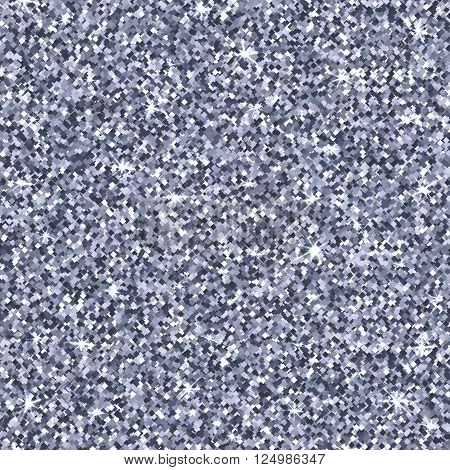 Sparkling vector seamless pattern. Silver glitter. Background for party poster and greetin card design.