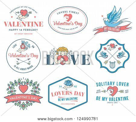 Valentines Love badges colored for any use