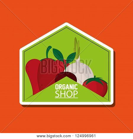 Organic shop concept with icon design, vector illustration 10 eps graphic