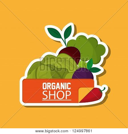 Organic shop concept with icon design, vector illustration 10 eps graphic