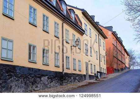 Multystoried inhabited buildings in Stockholm, Sweden 