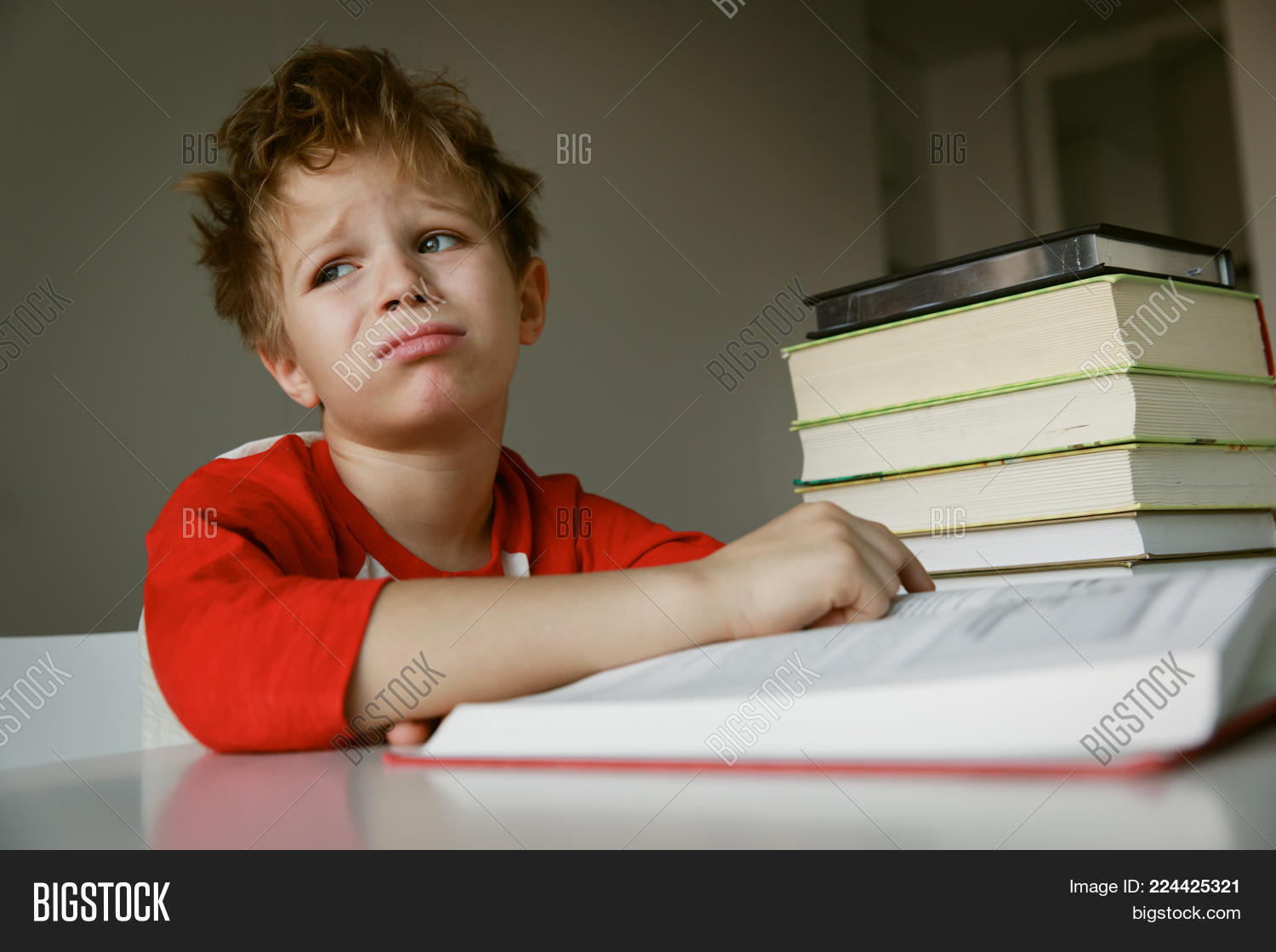 Little Boy Tired Image Photo (Free Trial) Bigstock