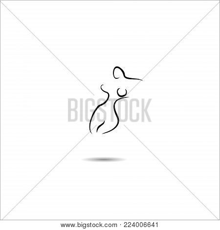 woman sexy nude shape illustration line icon