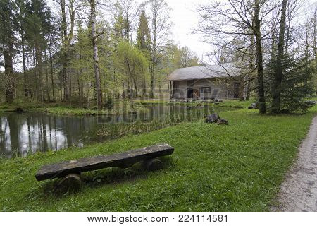 Cottage by the lake located in the Linderhof palace