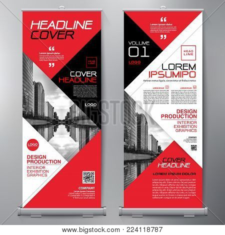 Business Roll Up. Standee Design. Banner Template. Presentation and Brochure Flyer. Vector illustration