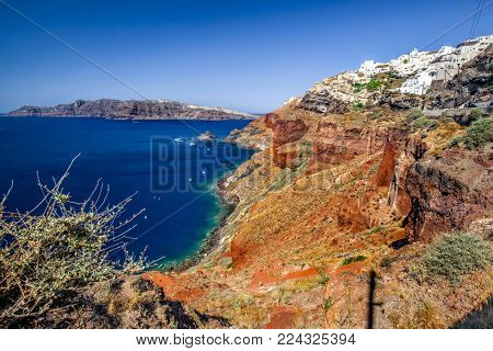 Vier of oia village , santorini greece