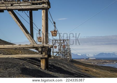 Old Abandoned Mine In A Town Of Longyearbean In Arctic Norway