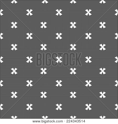 X cross geometric pattern. Simple subtle seamless black and white background.