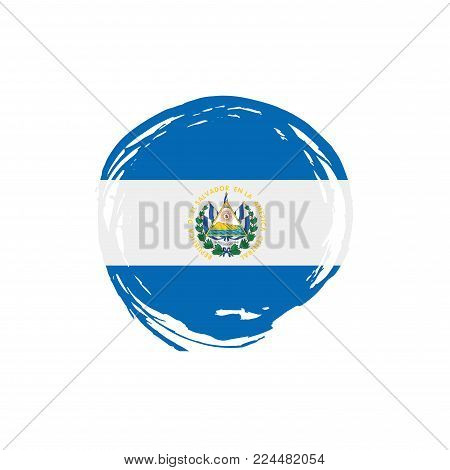 Salvador flag, vector illustration on a white background