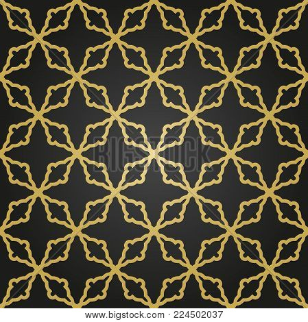Seamless vector giolden ornament in arabian style. Geometric abstract background. Pattern for wallpapers and backgrounds