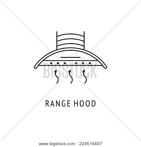 Range hood Kitchen appliances. Icon in thin line style