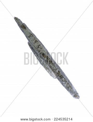 Clear Quartz Double Terminated Point Covered In Chlorite, From The Mountains Of Nepal, Isolated On W