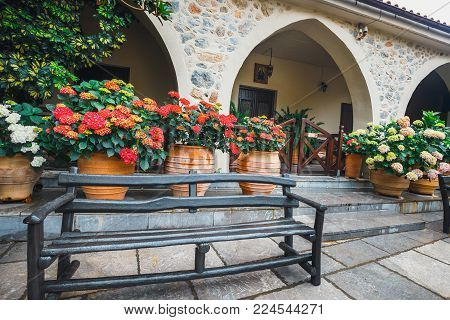 Ancient Monastery Kera Kardiotissa on Crete Island, Greece