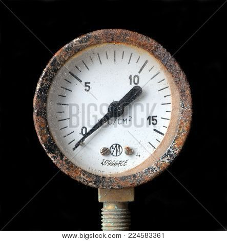 ILLUSTRATIVE EDITORIAL.Vintage Soviet oxygen manometer. January 31, 2018,Kiev, Ukraine
