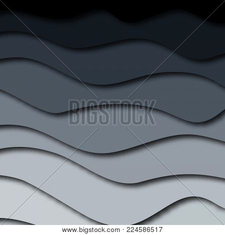 Paper cut abstract background. Square template for social media posts, presentations, flyers, invitations Vector illustration.