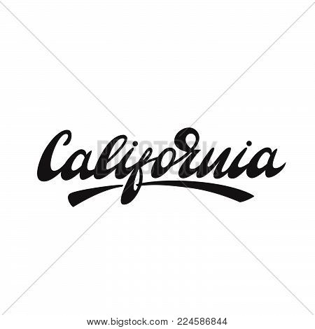 Vector illustration design with lettering word California.
