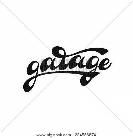 Vector illustration logo design with lettering Garage.
