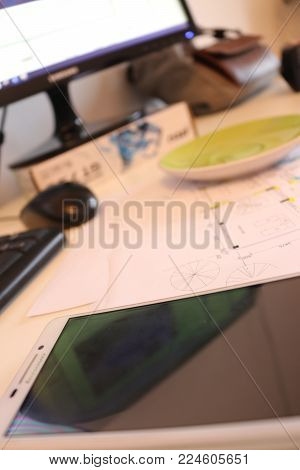 Office business atmosphere on working day in company