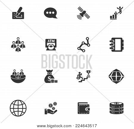 Business icons set, emblems and smbols for web design