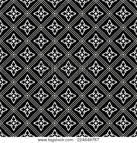 Abstract pattern in Arabian style. Seamless background. Black and white pattern. Graphic modern pattern.