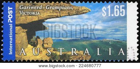 AUSTRALIA - CIRCA 2002: A Stamp printed in AUSTRALIA shows the Gariwerd (Grampians), Victoria, Views of Australia, series, circa 2002