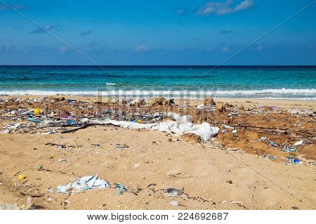 Trash at the coast of Northern Cyprus october