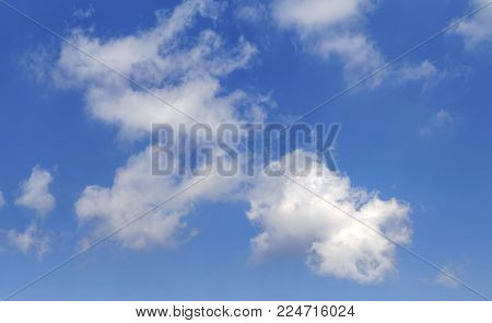 White Clouds In Blue Sky For Background