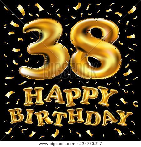 37 Years Anniversary Logotype With Elegance Gold Color And Warp Red Ribbon