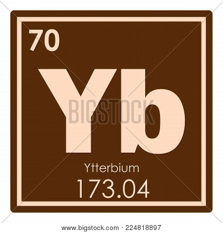 Ytterbium chemical element periodic table science symbol
