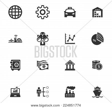 Business icons set, emblems and smbols for web design
