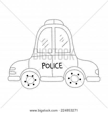 Dotted Shape Emergency Police Car Transport With Siren