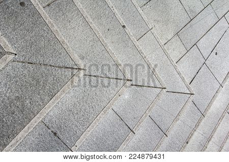 Marble and concrete staircase diagional patterns in Oslo, Norway