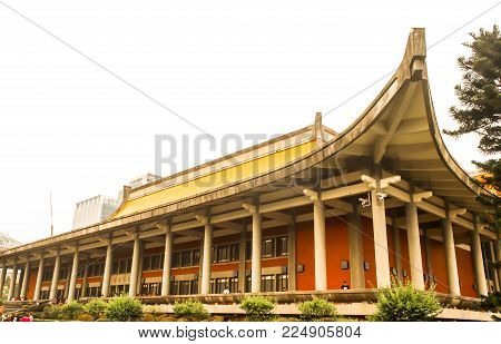 Taiwan - Apr 15, 2017, Editorail use only; Sun Yat-Sen Memorial Hall The building is famous landmark and must see attraction in Taipei