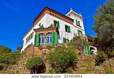 Casa Trias In Guell Park In Barcelona
