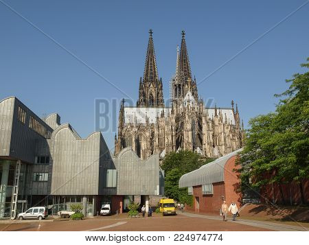 Koeln, Germany - Circa August 2009: View Of The Roman German Museum (roemisch Germanisches Museum) A