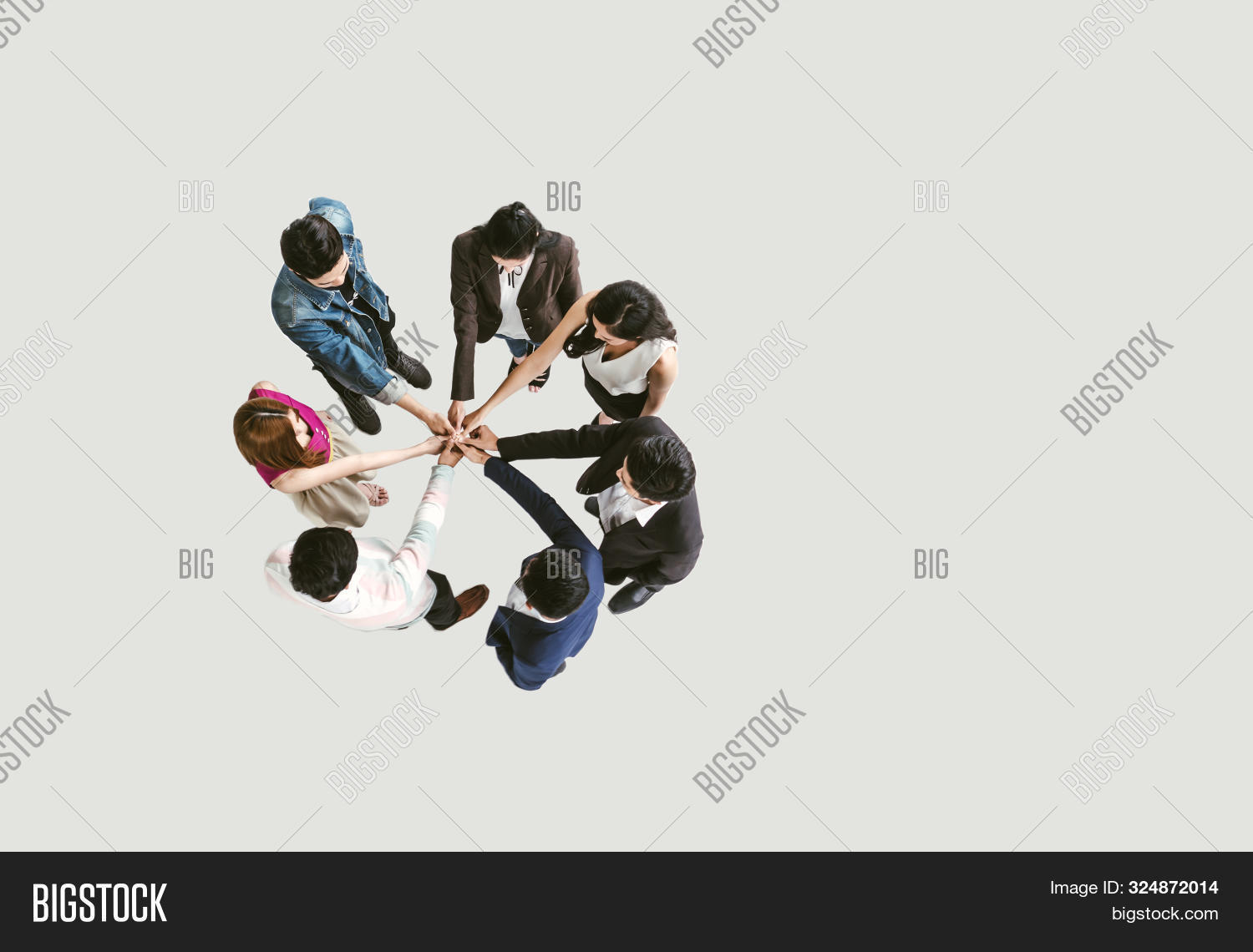Huddle Top View Top View Business Image & Photo (Free Trial) | Bigstock