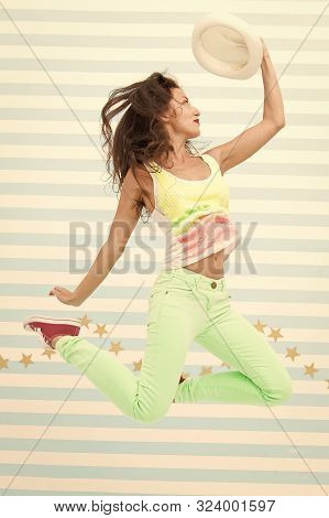 Happy And Stylish Sexy Woman. Glamour Fashion Model. Crazy Girl In Colorful Sporty Clothes. Fashion 