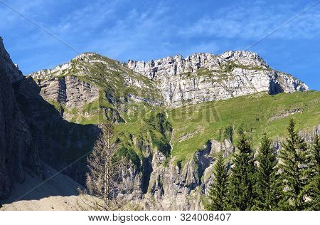 Schiberg Mountain Above The Oberseetal Valley And In The Glarus Alps Mountain Masiff, Nafels (näfels