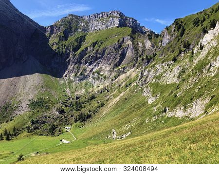 Schiberg Mountain Above The Oberseetal Valley And In The Glarus Alps Mountain Masiff, Nafels (näfels
