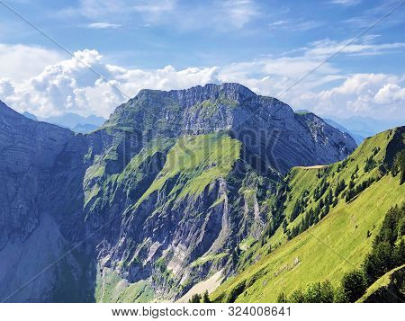 Schiberg Mountain Above The Oberseetal Valley And In The Glarus Alps Mountain Masiff, Nafels (näfels
