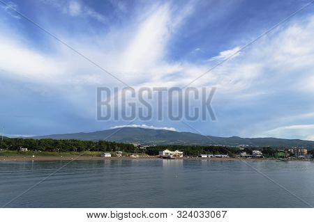 Majestic Cloudscape Over Hallasan Mountain And Jeju Island With View On  Iho Tewoo Beach