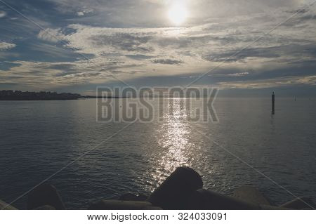Sunset View From Iho Tewoo Beach On Jeju Island