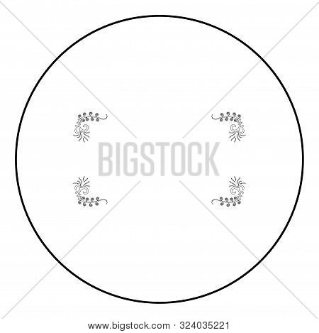Froral Board Art Frame Icon In Circle Round Outline Black Color Vector Illustration Flat Style Simpl