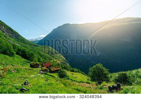 Amazing Nature View With Fjord And Mountains. Scandinavian Mountains, Norway. Artistic Picture. Beau