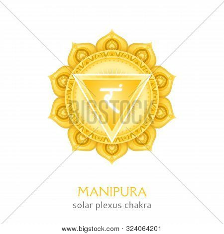 Manipura, Solar Plexus Chakra Symbol. Colorful Mandala. Vector Illustration