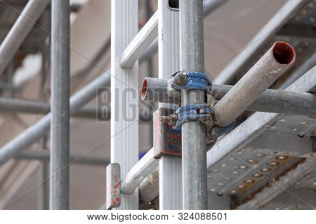 Construction Scaffolding As Temporary Structure For Support Safety In Construction Site For New Buil