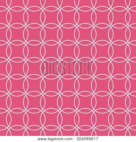 Pink Geometric Vector Seamless Pattern In Flat Modern Style. Eps 10