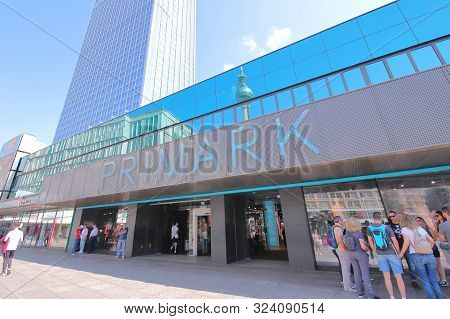 Berlin Germany - June 7, 2019: Unidentified People Visit Primark Shopping Mall In Alexanderplatz Ber