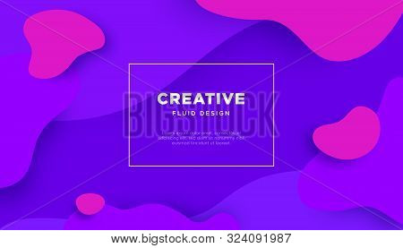 Fluid Creative Concept Vector Banner. Orange And Yellow Liquid Elements. Bright Fun Illustration Eps