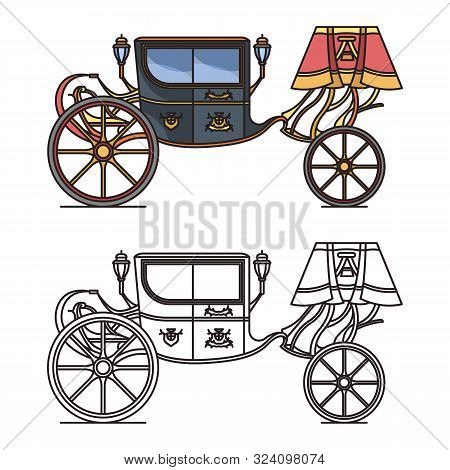 Retro Carriage For Wedding Or Vintage Chariot